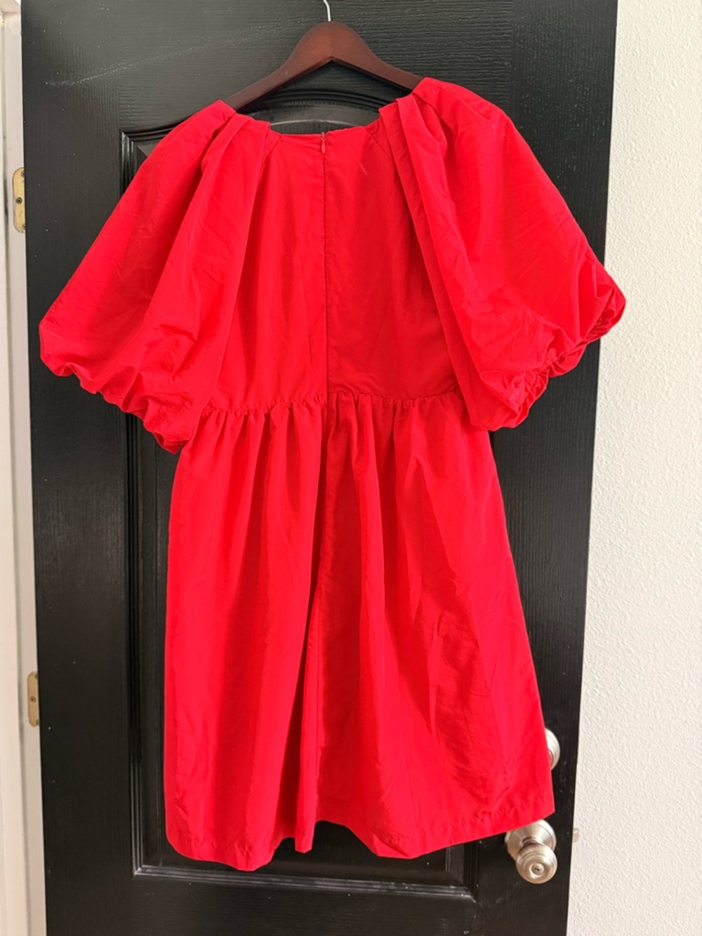 Tuckernuck Red V-Neck Puff Sleeve Mini Dress - Picture 3 of 5